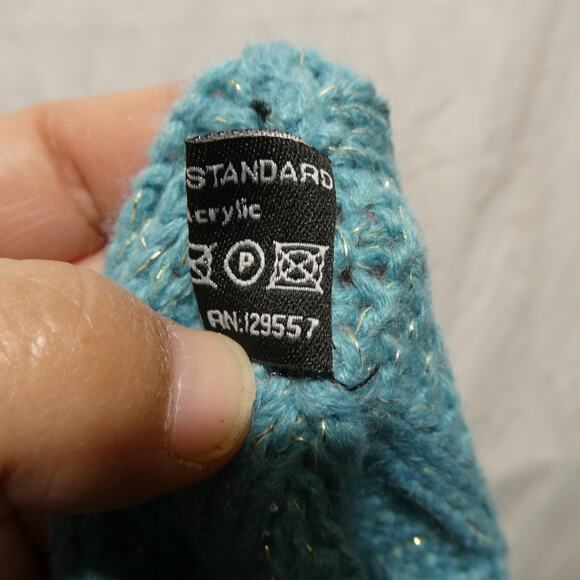 The Royal Standard knit‎ boot cuff with matching infinity scarf teal with gold - Picture 5 of 7